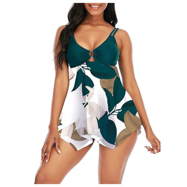 

women's swimwear swimsuits two piece bathing print exquisite ring 2021 printed sports tube push-up bikini, White;black