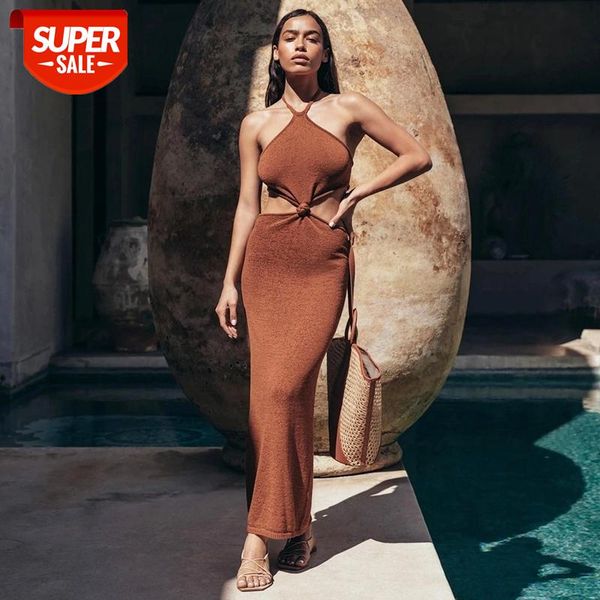 

bikini cover-ups elegant halter high waist belted summer beach dress crochet tunic women wear swim suit cover up a856 #nn1h, Black;gray