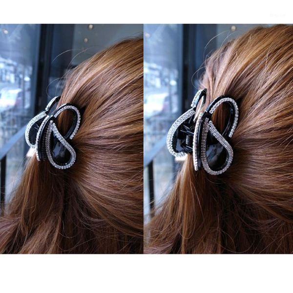 

flying butterfly hair accessories claw clip for women rhinestone clasp girls clamp nice hairpins black/brown hc3161