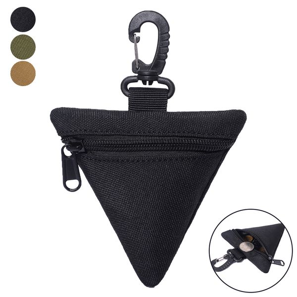 

mini tactical wallet coin key purse pack small earphone pouches outdoor triangle waist bag hunting bag