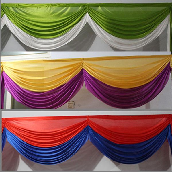 

party decoration double colors ice silk wedding backdrop curtain swag drape stage background event po booth table valance