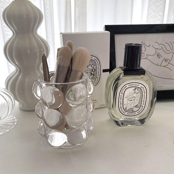 

fashion luxury hollow makeup brushes holder container metal crystal cosmetic storage box boxes & bins