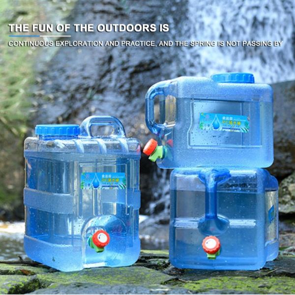 

5/7.5/8/10/12/15 l portable outdoor water bucket barrel camping picnic hiking car driving tank container with fauce bags