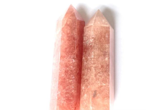 

decorative objects & figurines natural strawberry quartz points healing crystal wands for decoration