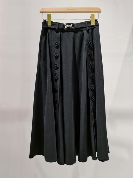 

skirts 2021 women fashion solid color buckle skirt 0331, Black