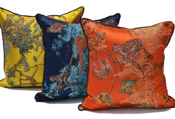 

cushion/decorative pillow fashion orange yellow blue decorative throw pillow/almofadas case 45 50,bird monkey cheetah retro cushion cover ho