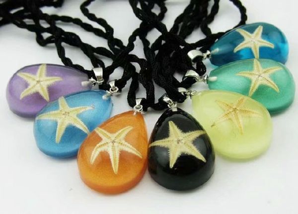 

16 pcs fashion real star fish pendant mixed drop style jewelry, Silver