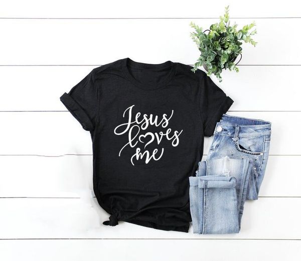

women's t-shirt jesus loves me shirt women fashion christian religious shirts faith tee 90s girl aesthetic, White
