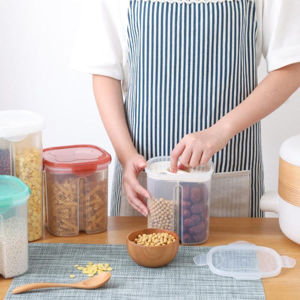 

storage bottles & jars box grain and miscellaneous compartment sealed plastic can kitchen household food beans dry goods