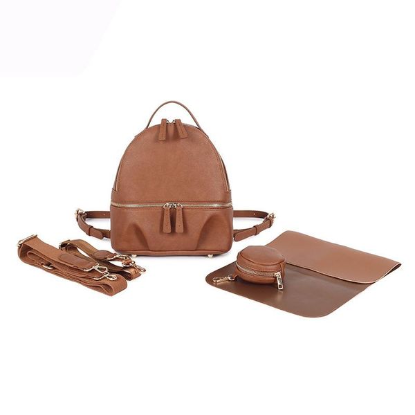 

fashion pu leather baby diaper bag backpack with changing pad waterproof nappy maternity for mom bags