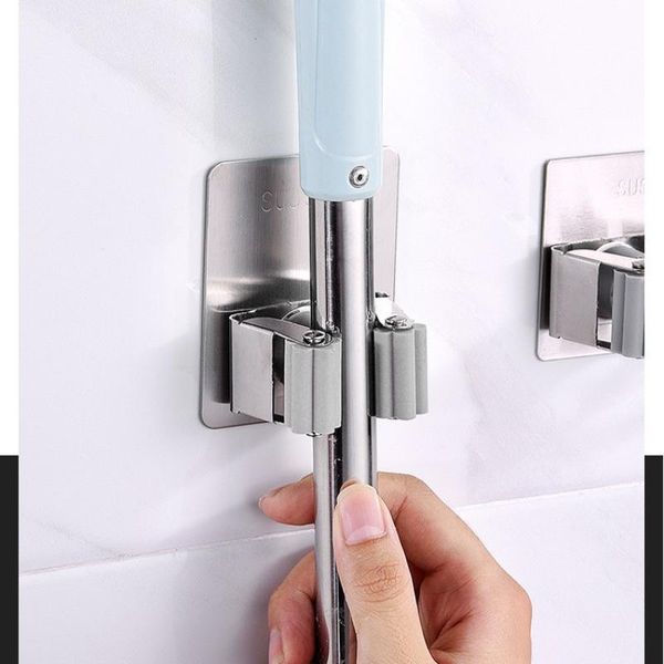 

hooks & rails wall mounted mop organizer broom holder 304 stainless steel holders brush hanger with hook kitchen bathroom