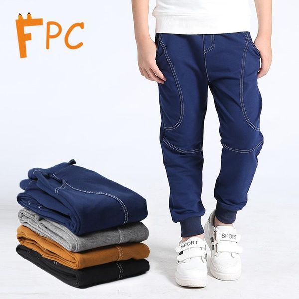 

trousers solid casual sporty pants boys sheath slim pencil long kids summer spring teenagers clothes for 6-15t, Blue