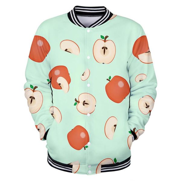 

women's jackets fruit style 3d jacket casual comfatable print harajuku 2021 women and men long sleeve baseball plus size 4xl, Black;brown
