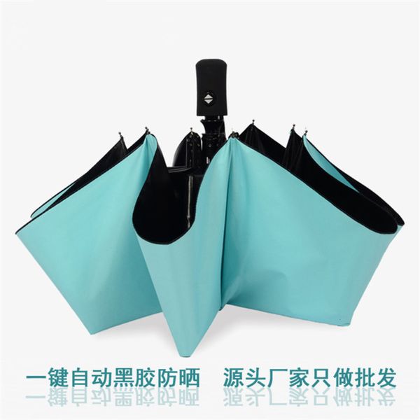 

pure black gum full automatic umbrella for men and women