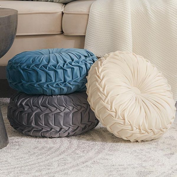 

cushion/decorative pillow european style round solid seat cushion decorative velvet fabric back sofa bed outdoor garden cushions