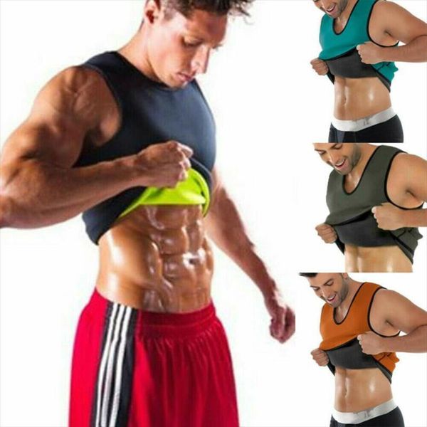 

mens waist trainer vest men sauna sweat body tank slimming trimmer shirt, White;black