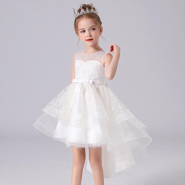 

summer tailing bridesmaid kids girl dress for girls children costume princess party white blue pink wedding, Red;yellow