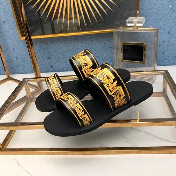 

sandals womens 2021 luxury designer flats slides shoes for summer women woman size 35-42 v dust bag with box, Black