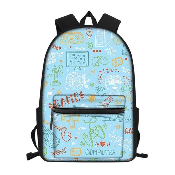 

school bags game print backpacks for boys waterproof book fashion rucksack kids mini soft touch multi-function mochila