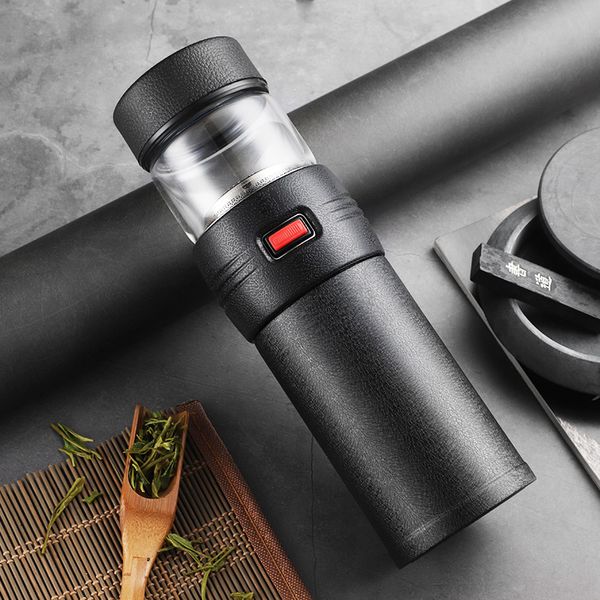 Thermos Bottle Water Separation 316 Stainless Steel Vacuum Flask Mug 430ML Two Use Men Gift