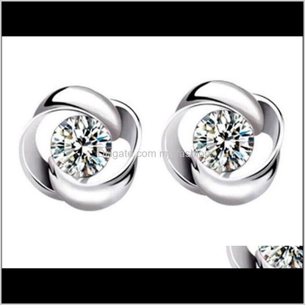 

jewelryhigh grade white gold plating austrian crystal stud 925 sterling sier earrings for wedding party 0007 drop delivery 2021 qbdt9, Golden;silver