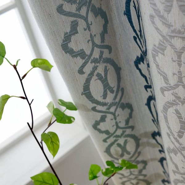 

curtain & drapes 2021 modern and simple cotton linen jacquard fabric curtains for living dining room bedroom
