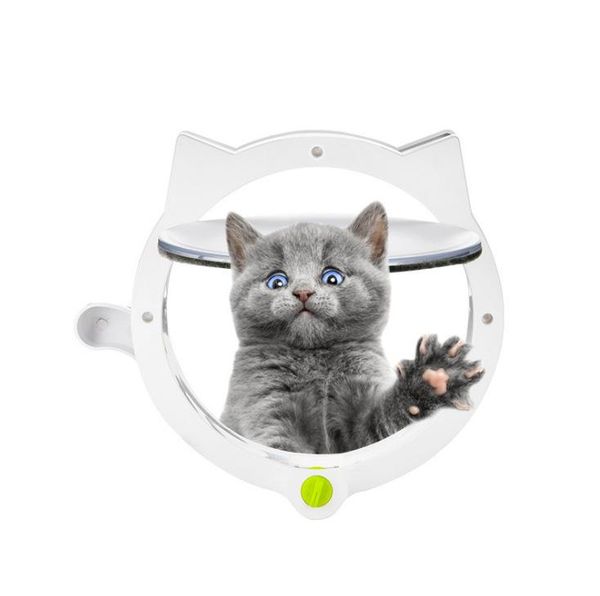 

cat carriers,crates & houses door with 4-way lock pet plastic small round window lockable safe gate for kitten dog supplies