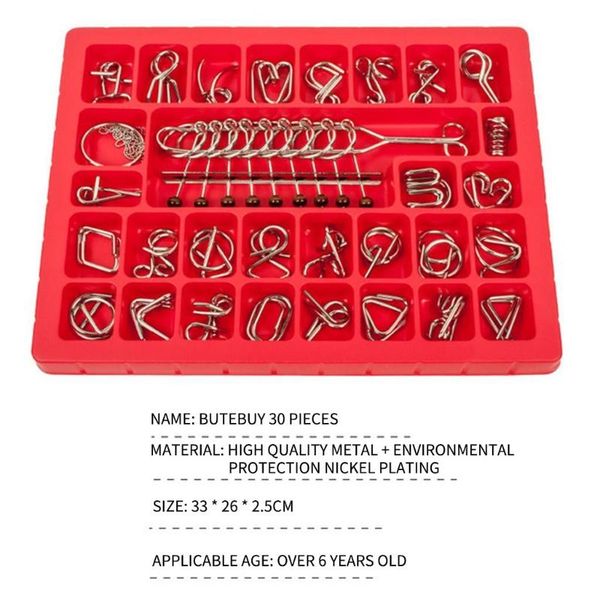 

party masks butebuy 30 lock ring strange educational toys metal wire puzzle game set iq test unlock magic