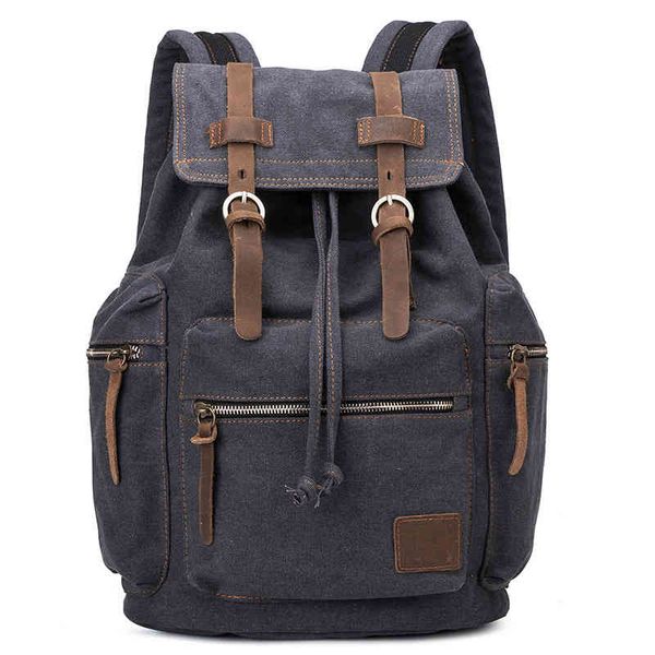 

fashion canvas bag men's backpack outdoor mountaineering travel computer