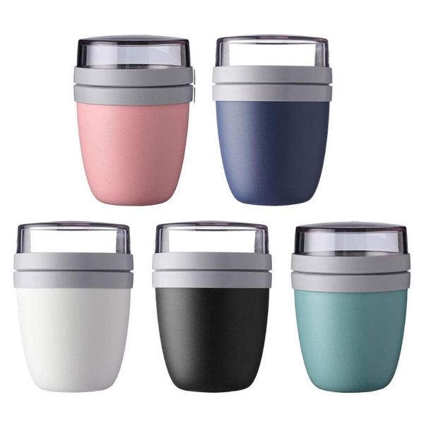 

dinnerware sets portable ellipse wheat straw box lunch breakfast drink porridge cup breathable sealed soup for kids office pot
