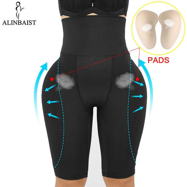 

women butt lifter shapewear waist tummy control body underwear shaper pad control panties fake buttocks lingerie thigh slimmer 210708, Black;white