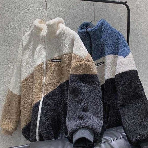 

men's down & parkas 2021 winter coats for men casual plus velvet warm jacket outerwear zipper male sweetshirt coat korean streetwear fl, Black