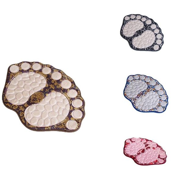 

bath mats 3d print floor emboss pebble feet anti-skid bedroom flannel kitchen mat carpet home decoration