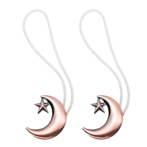 

curtain & drapes 2pcs magnetic button moon shape decor punch-tieback