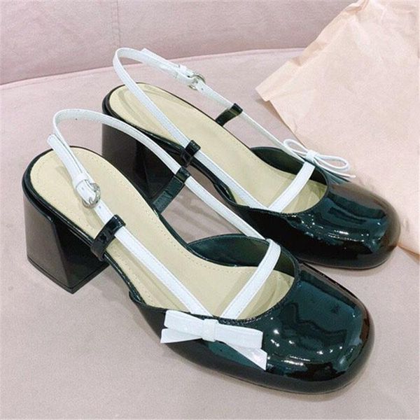 

sandals 2021 women 7cm chunky high heels closed toe slingback prom dress shoes woman summer cute sandal valentine, Black