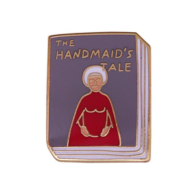

pins, brooches the handmaid's tale book feminist literature bookworm brooch pins enamel metal badges lapel pin jackets fashion jewelry, Gray