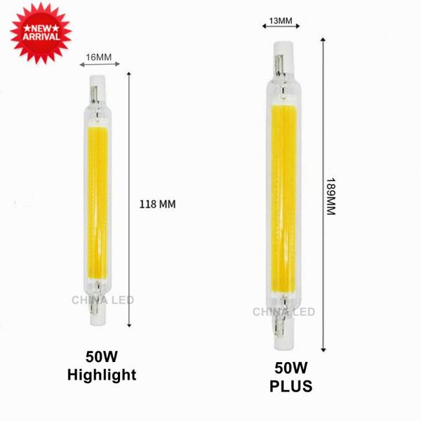 

bulbs r7s 189mm 50w led bulb cob glass tube 78mm 20w 118mm replace halogen lamp 80w j78 j118 lamparda diode spot light ac110v 220v