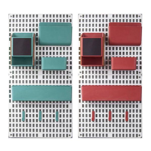 

wall mount pegboard combination home kitchen storage shelving organizer no punching peg board rack & organization