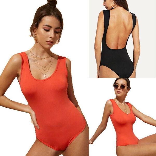 

women's jumpsuits & rompers meihuida fashion women summer swimwear one-piece backless jumpsuit bikini bathing suit swimsuit, Black;white