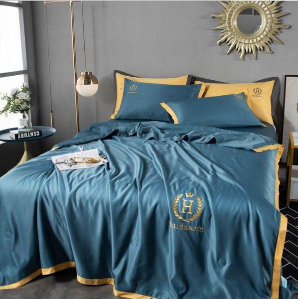 

comforters & sets 2021 thin quilt summer comforter microfiber stitching print queen air-condition throws blanket