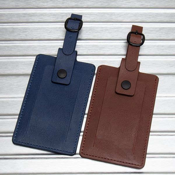 

toiletry kits brown snap button convenient with colored straps luggage tags baggage name suitcase address label holder travel accessories