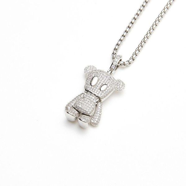 

chains full diamond paper wombat necklace men and women matching trendy brand jewelry accessories, Silver
