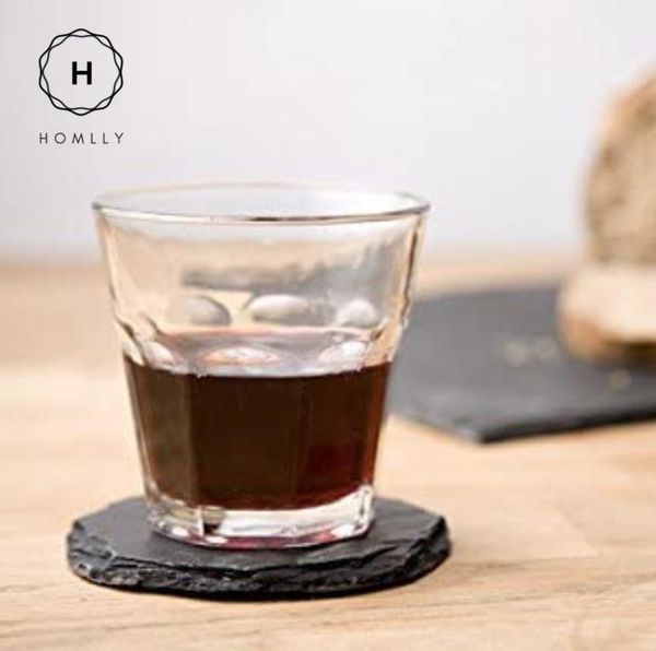 

homlly slate stone drink coasters (set of 4pcs) decorative objects & figurines