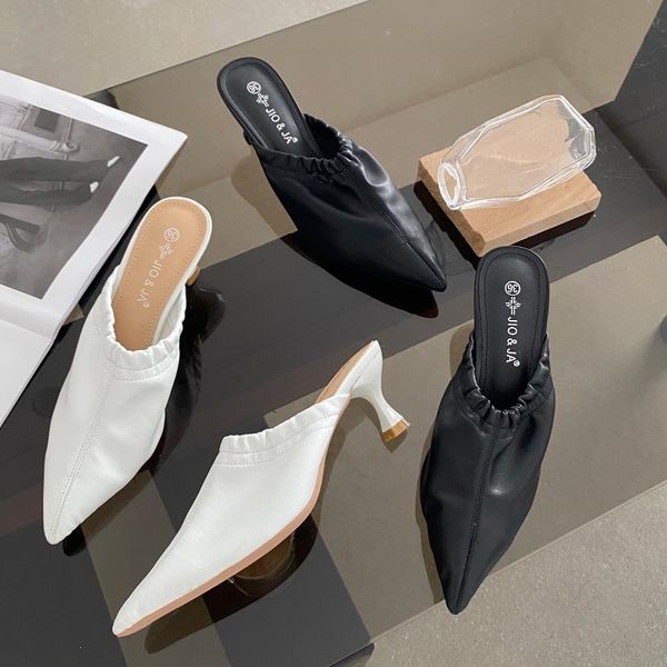 

slippers fashion pointed toe women's sandals low-heel casual shoes and, Black