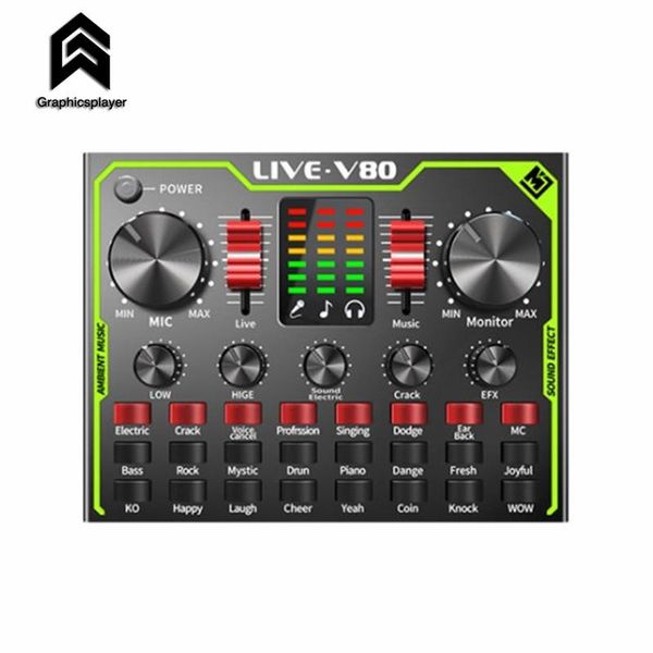 

sound cards v80 live card mixer usb external network anchor for mobile phone