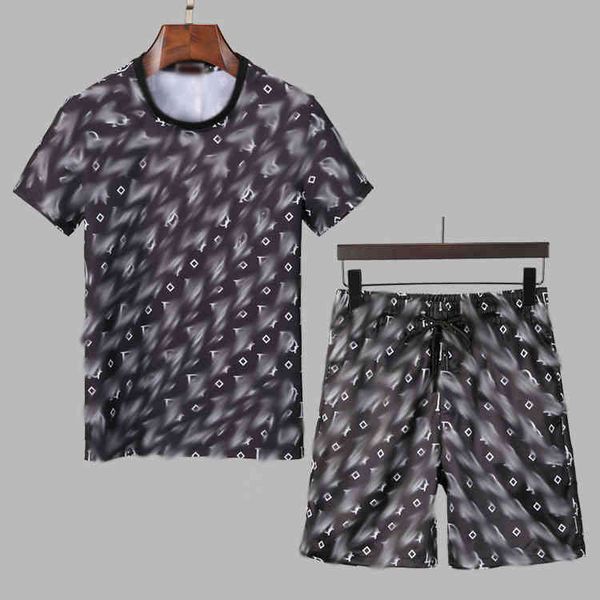 

men's tracksuits summer designer sets mens fashion blue camo print running suits t-shirt shorts tshirts tee sportswear shirt -3xl 84x6, Gray