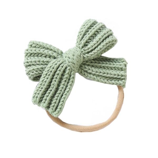 

hair accessories cute wool bow born baby nylon headband girls infant princess elastic hairband, Slivery;white