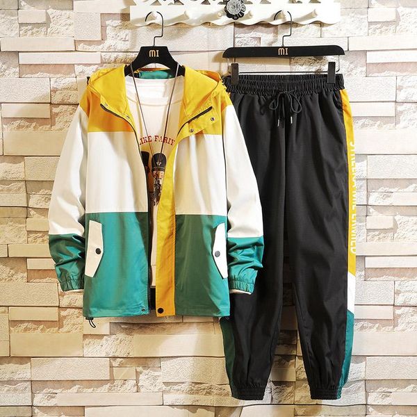 

men's tracksuits tracksuit sportswear black sets 2021 spring autumn casual two piece fashion clothes jacket +sweatpant track suit, Gray