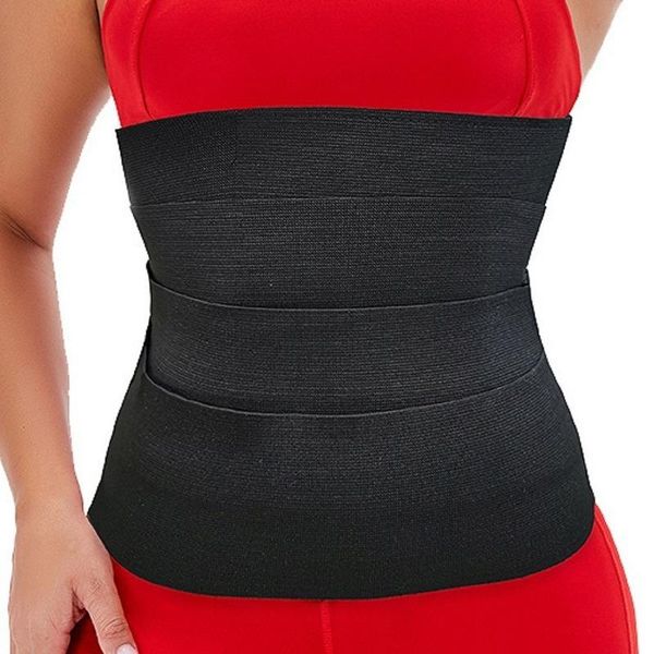 

waist support trainer shapewear belt women slimming tummy wrap resistance bands body shaper fajas control strap, Black;gray
