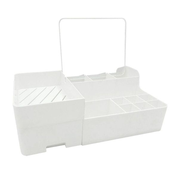 

makeup organizer with mirror for cosmetic capacity storage box boxes & bins